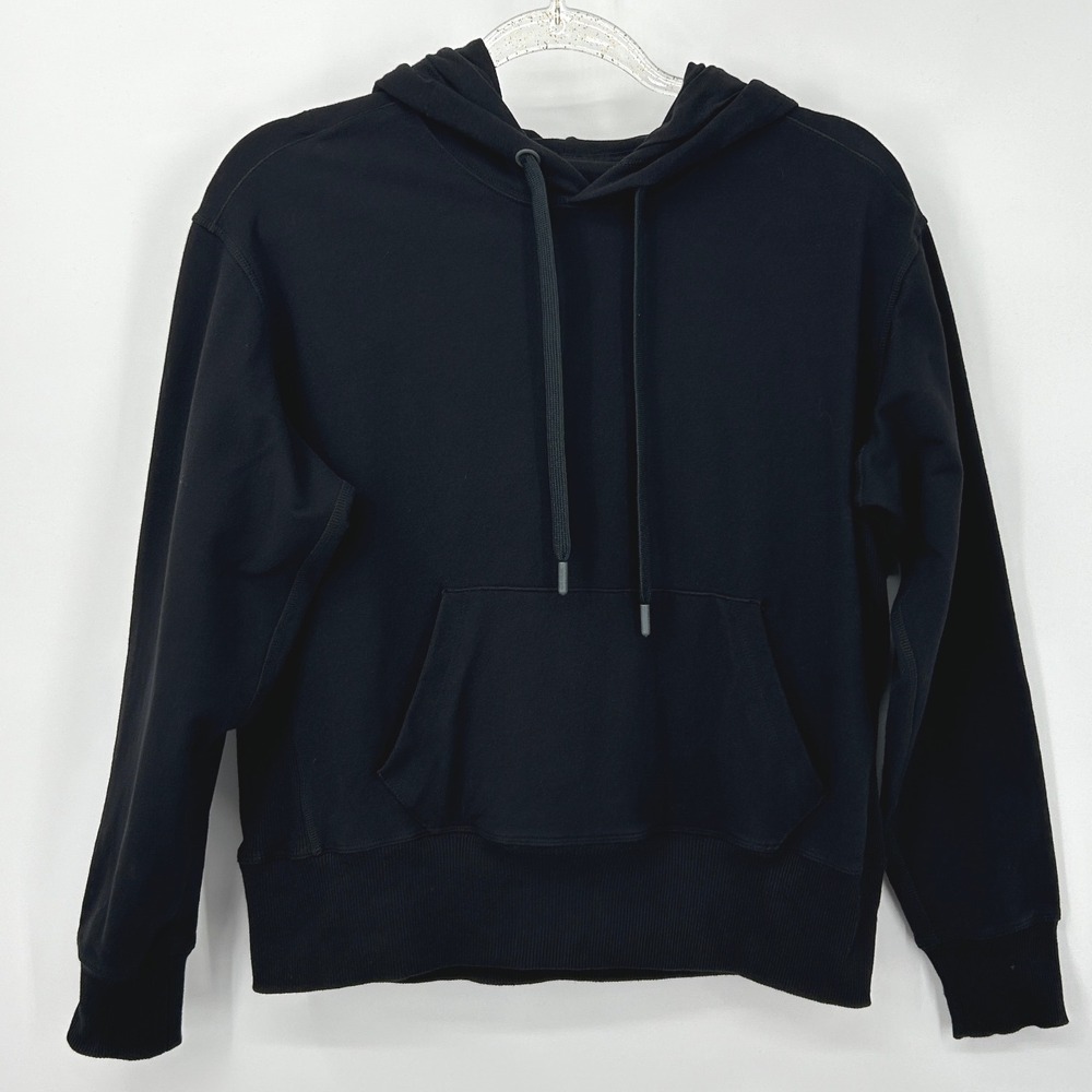 Mack Weldon Mens Medium Black Ace Pullover Hoodie Sweatshirt Cotton Spandex